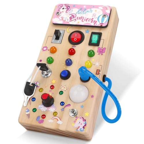 Montessori Busy Board with LED Lights and Switches for Toddlers - Babies Mall