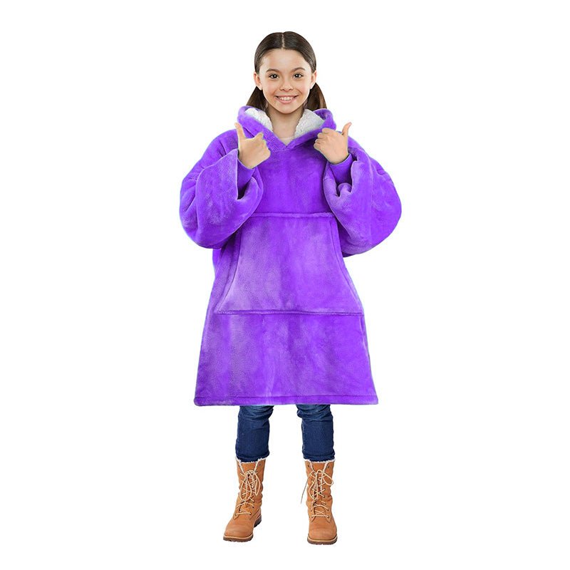 Oversized Kids Hoodie Blanket with Front Pocket, Soft Polyester - Babies Mall