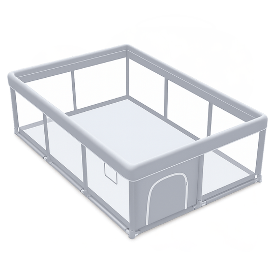Baby Playpen 50–79 Inches with 360° Mesh, Zipper Door, Suction Feet - Babies Mall