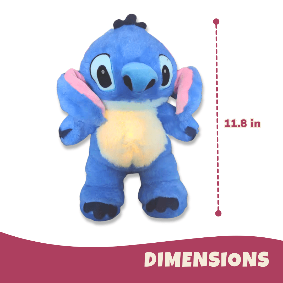 Blue Stitch - Inspired Breathing Plush Toy with Soothing Light and Sound - Babies Mall