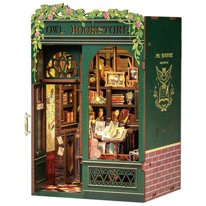 DIY Book Nook Kit with LED, Wooden Miniature Bookstore Craft Set - Babies Mall