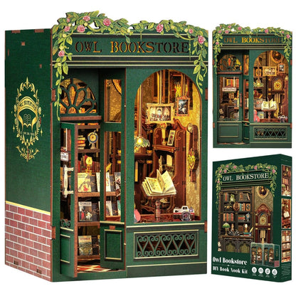 DIY Book Nook Kit with LED, Wooden Miniature Bookstore Craft Set - Babies Mall