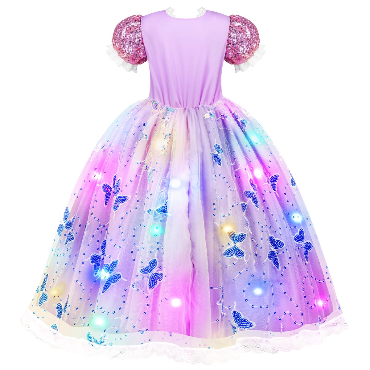 Light Up Princess Costume with Wig, Crown and Accessories for Girls - Babies Mall