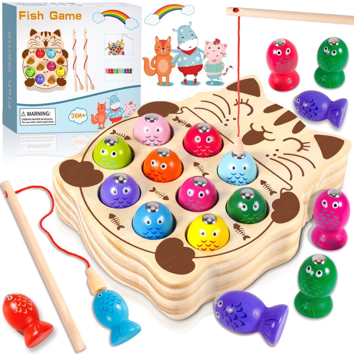 Magnetic Fishing Game - Wooden Toy for Kids 2 - 5 Years - Babies Mall