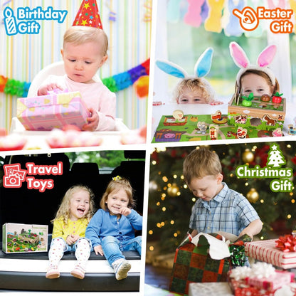 Montessori Carrot Toy with Animals, Storage, Shapes & Sorting - Babies Mall