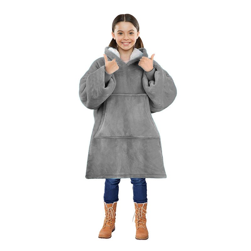 Oversized Kids Hoodie Blanket with Front Pocket, Soft Polyester - Babies Mall