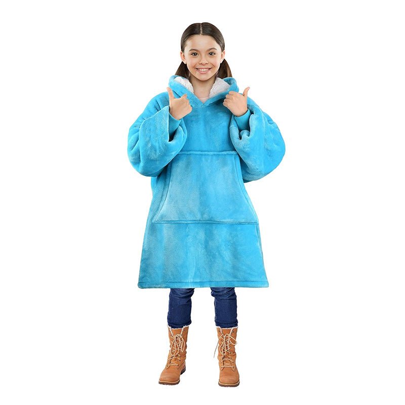 Oversized Kids Hoodie Blanket with Front Pocket, Soft Polyester - Babies Mall