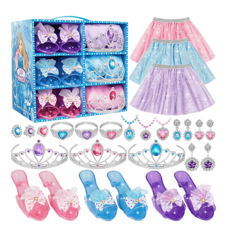 Princess Dress Up: Heels, Tiaras, Skirts, Jewelry, Case, 3–7 Years - Babies Mall