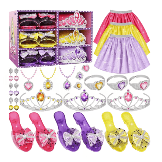 Princess Dress Up: Heels, Tiaras, Skirts, Jewelry, Case, 3–7 Years - Babies Mall