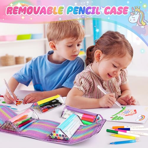 Unicorn Art Kit with Scented Pens, Pencil Case & 48 Drawing Tools - Babies Mall